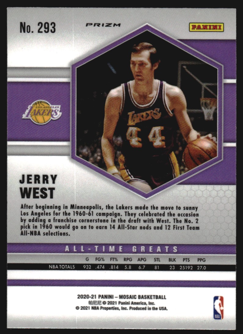 2020-21 Panini Mosaic Mosaic Green #293 Jerry West