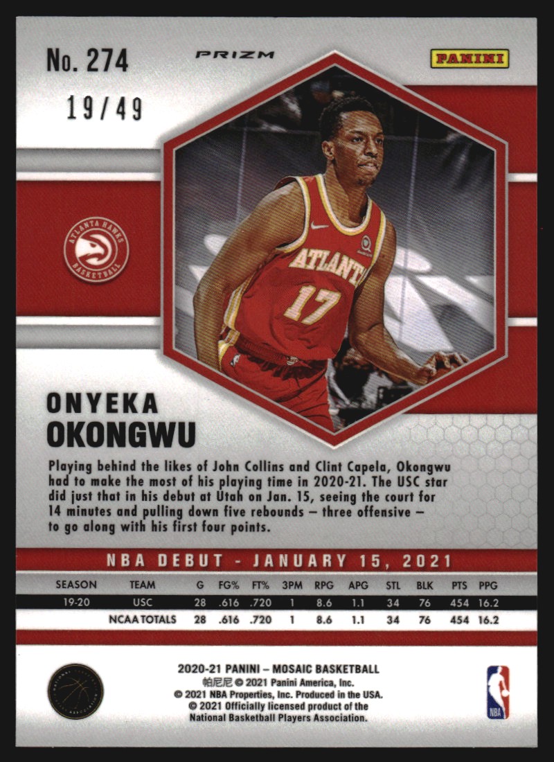 2020-21 Panini Mosaic Mosaic Purple #274 Onyeka Okongwu