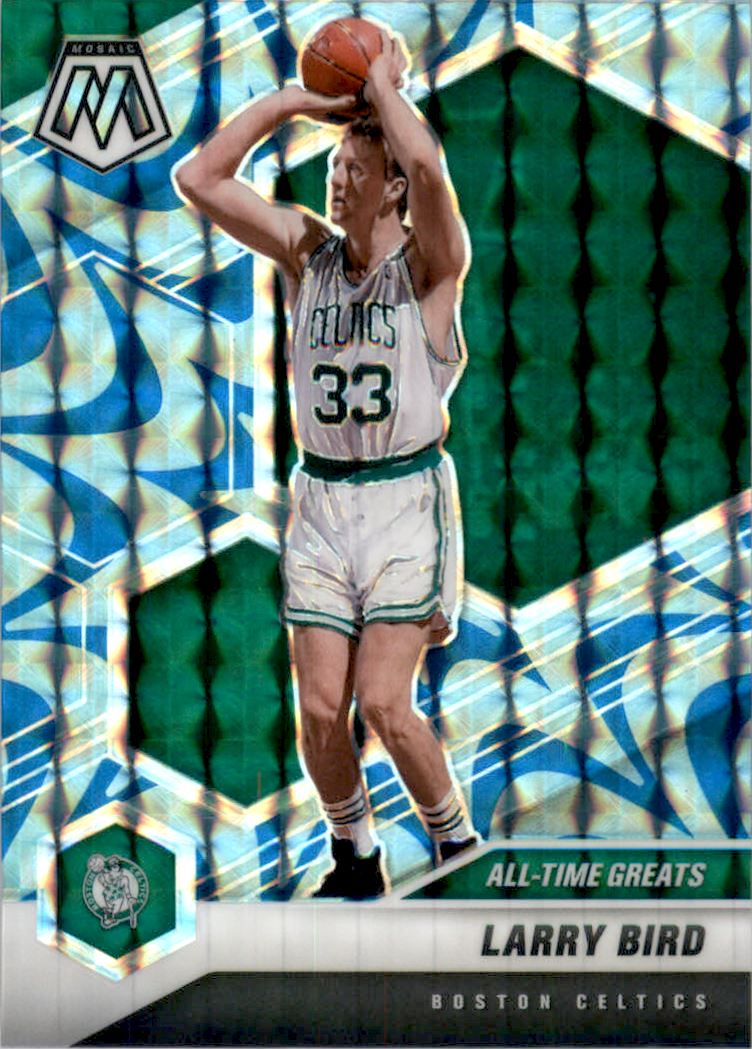 2020-21 Panini Mosaic Mosaic Reactive Blue #295 Larry Bird