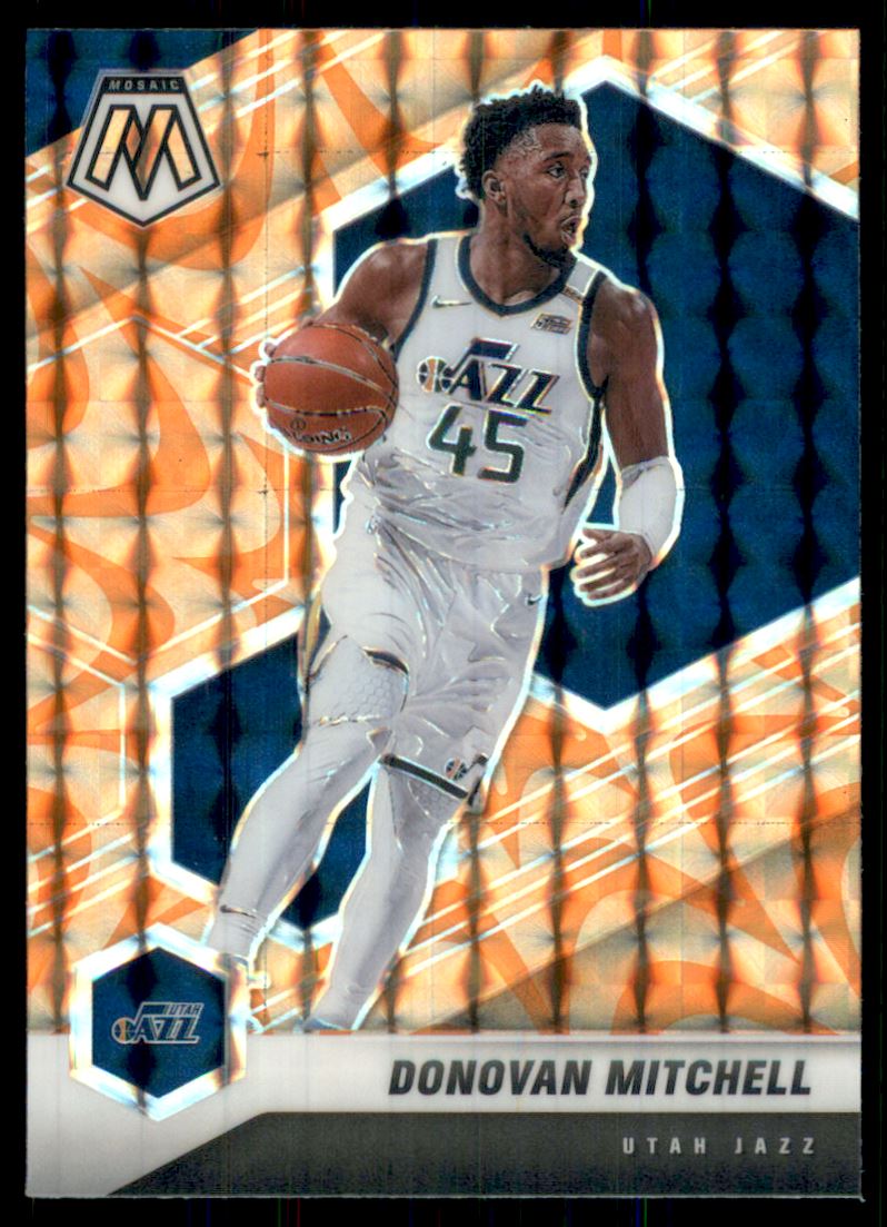2020-21 Panini Mosaic Mosaic Reactive Orange #64 Donovan Mitchell