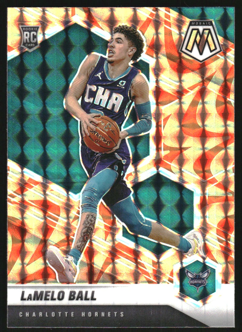 2020-21 Panini Mosaic Mosaic Reactive Orange #202 LaMelo Ball on
