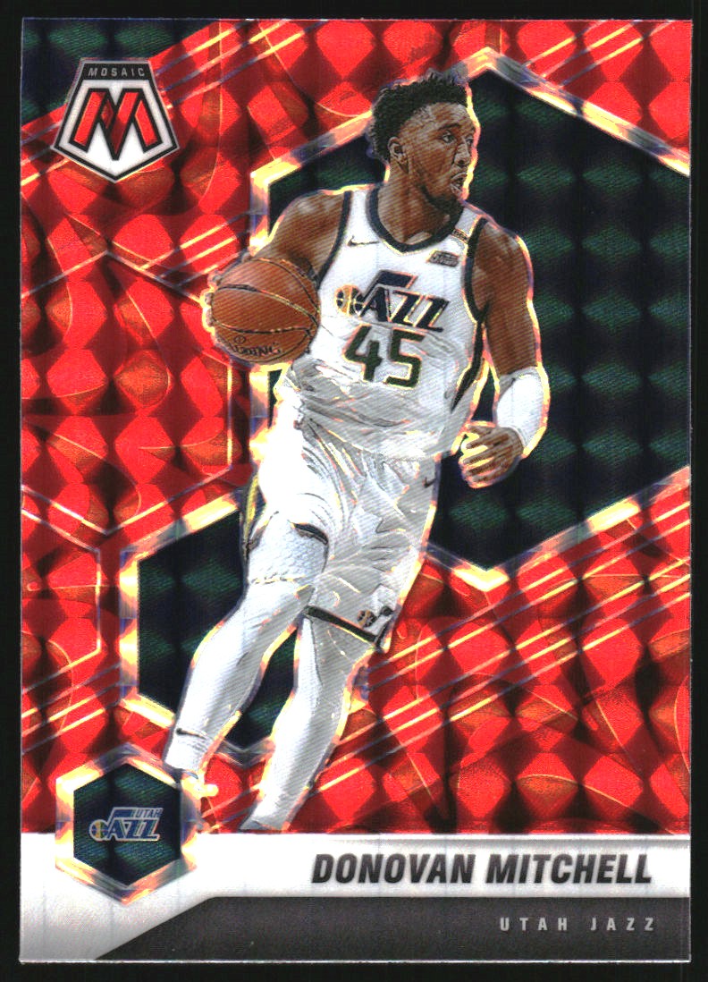 2020-21 Panini Mosaic Mosaic Reactive Red #64 Donovan Mitchell