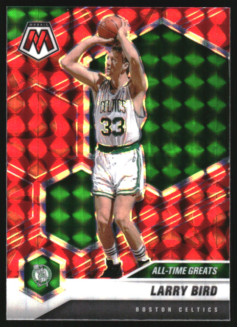 2020-21 Panini Mosaic Mosaic Reactive Red #295 Larry Bird