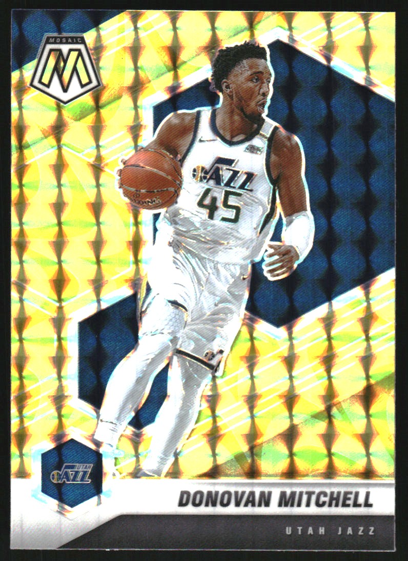 2020-21 Panini Mosaic Mosaic Reactive Yellow #64 Donovan Mitchell