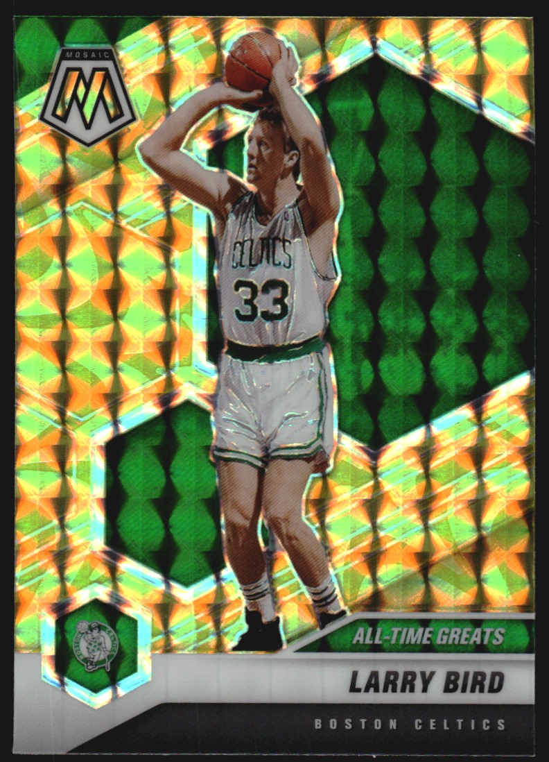2020-21 Panini Mosaic Mosaic Reactive Yellow #295 Larry Bird