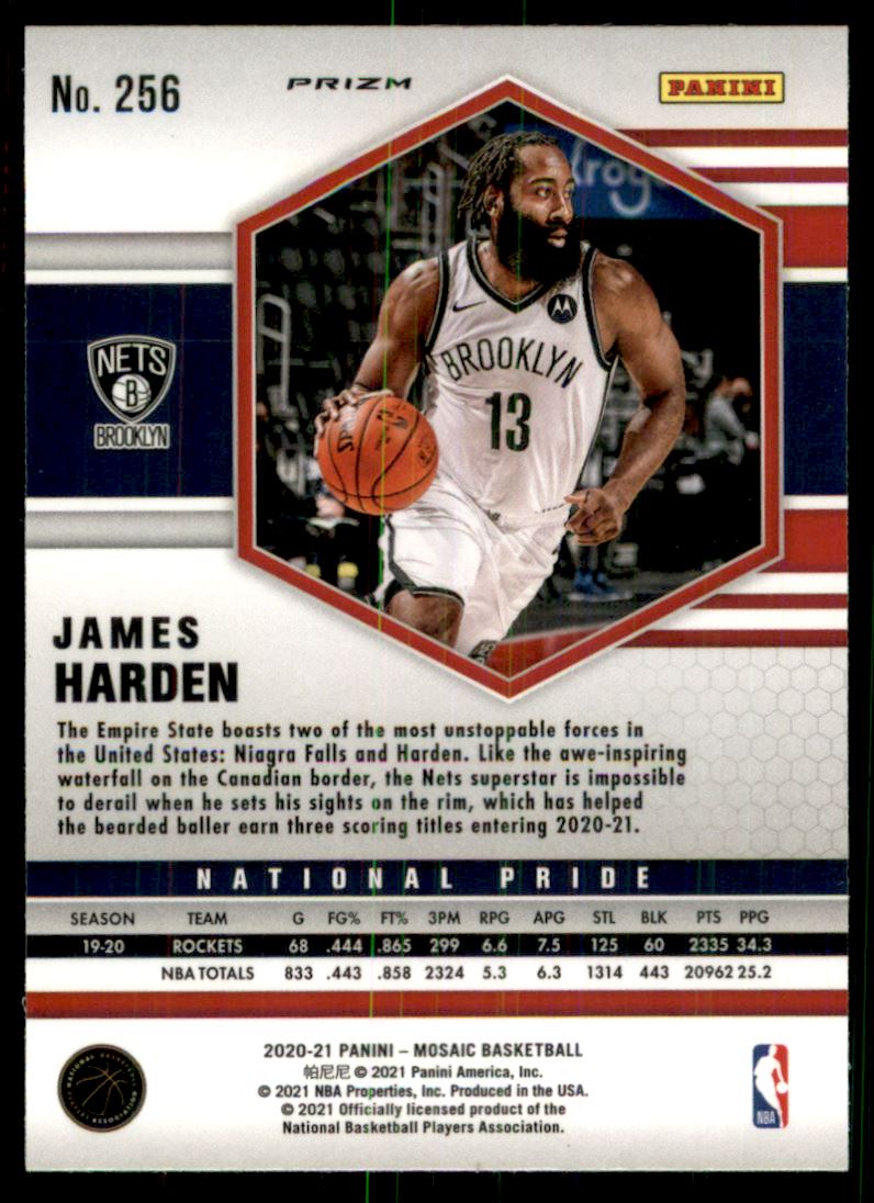 2020-21 Panini Mosaic Mosaic Red #256 James Harden