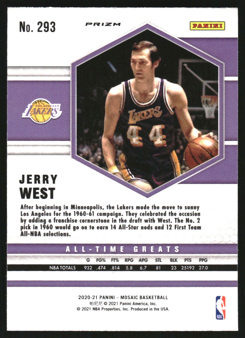 2020-21 Panini Mosaic Mosaic Red Wave #293 Jerry West