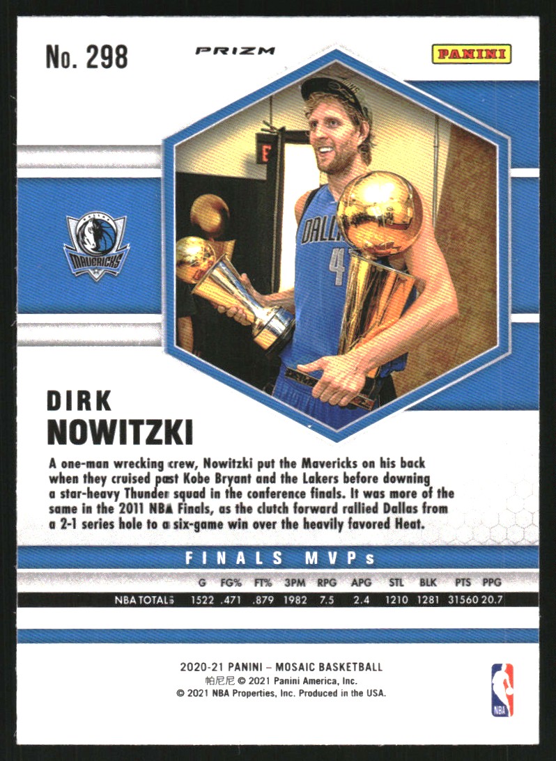 2020-21 Panini Mosaic Mosaic Red Wave #298 Dirk Nowitzki