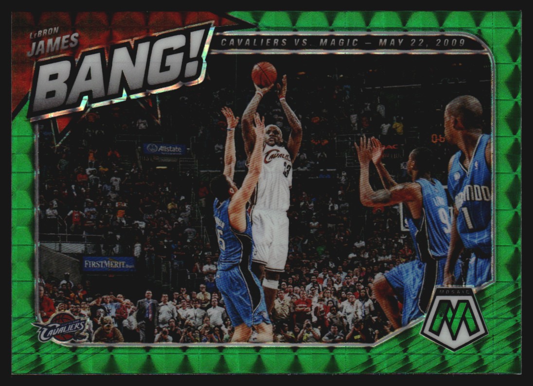 2020-21 Panini Mosaic Bang! Mosaic Green #11 LeBron James
