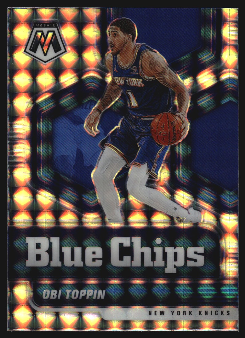 2020-21 Panini Mosaic Blue Chips Mosaic #10 Obi Toppin
