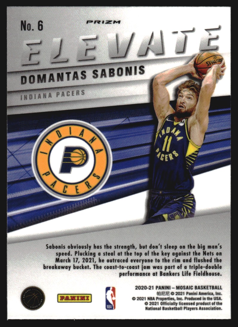 2020-21 Panini Mosaic Elevate Mosaic #6 Domantas Sabonis