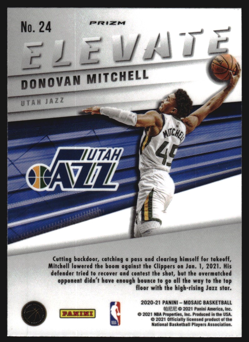 2020-21 Panini Mosaic Elevate Mosaic Green #24 Donovan Mitchell