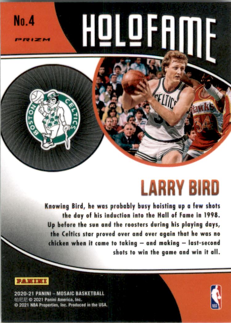 2020-21 Panini Mosaic HoloFame Mosaic #4 Larry Bird