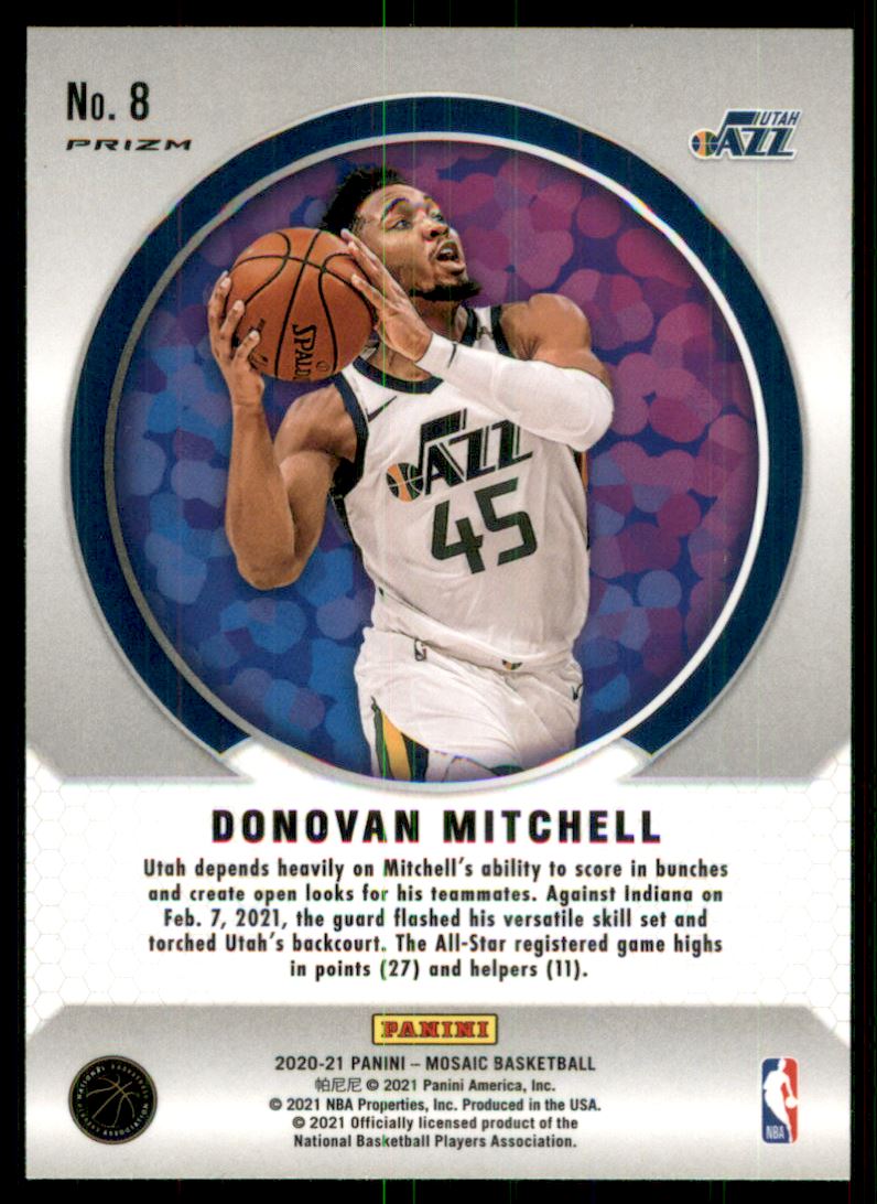 2020-21 Panini Mosaic Men of Mastery Mosaic #8 Donovan Mitchell