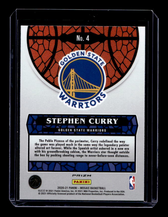 2020-21 Panini Mosaic Stained Glass #4 Stephen Curry - NM-MT