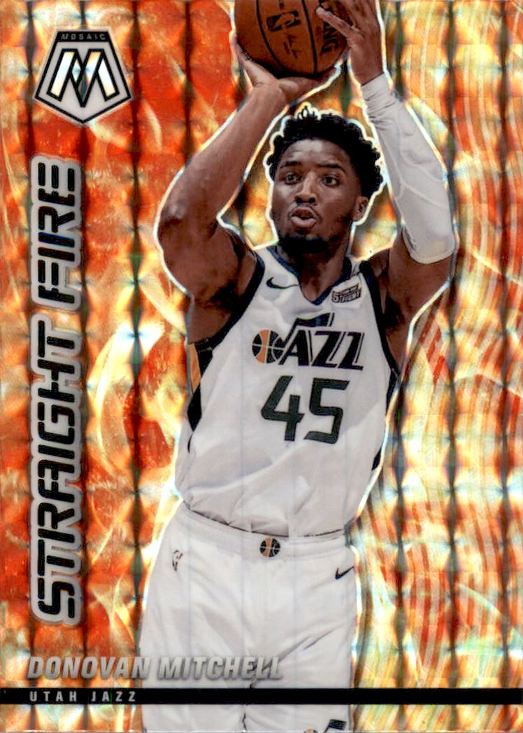 2020-21 Panini Mosaic Straight Fire #16 Donovan Mitchell