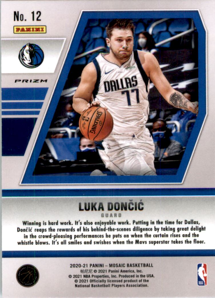 2020-21 Panini Mosaic Will to Win Mosaic #12 Luka Doncic