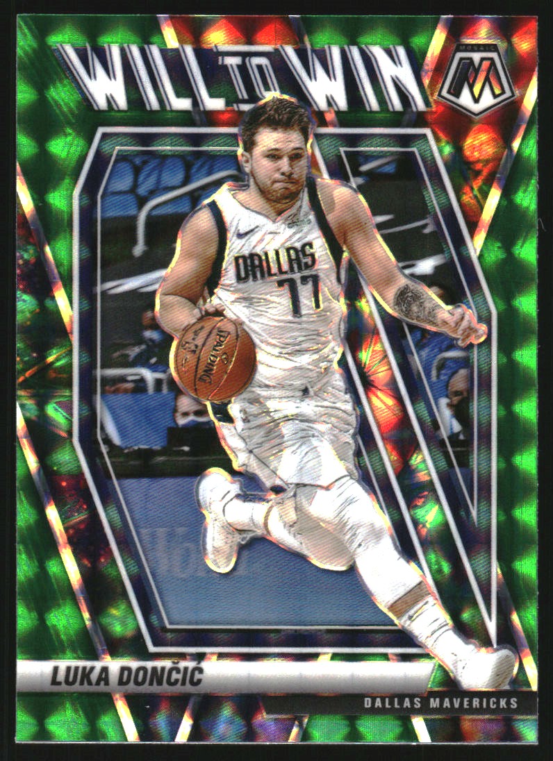 2020-21 Panini Mosaic Will to Win Mosaic Green #12 Luka Doncic