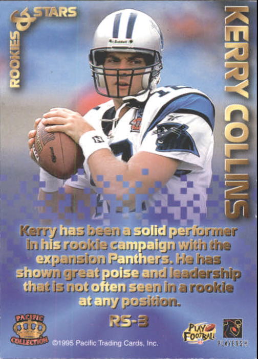 1995 Pacific Triple Folders Rookies and Stars Raspberry #3 Kerry Collins back image