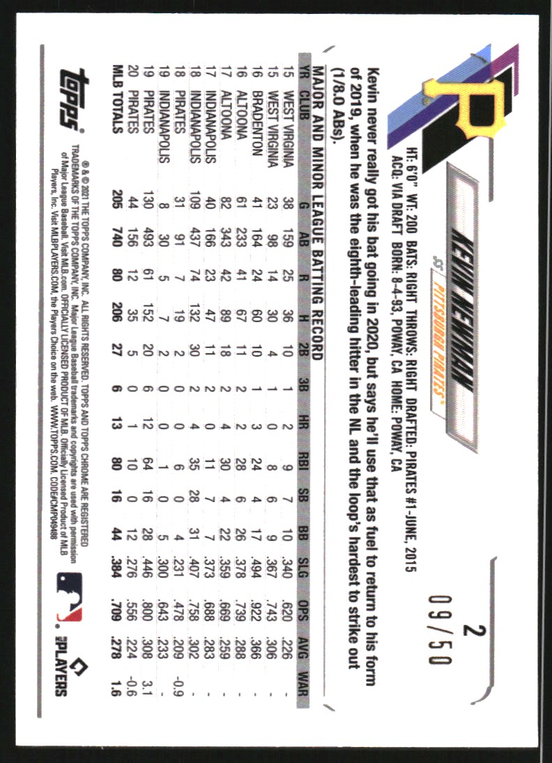 2021 Topps Chrome Ben Baller Gold Refractors #2 Kevin Newman
