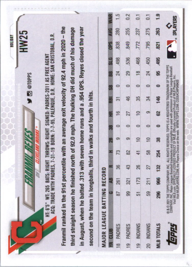 2021 Topps Walmart Holiday Baseball Card Pick (Base)