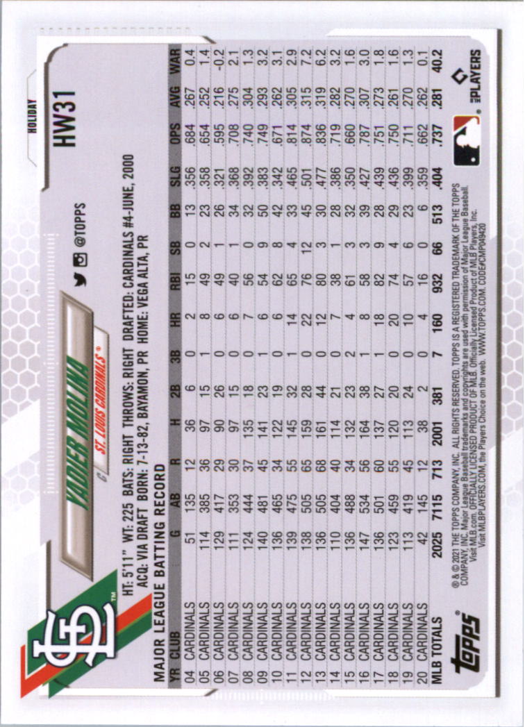 2021 Topps Walmart Holiday Baseball Card Pick (Base)