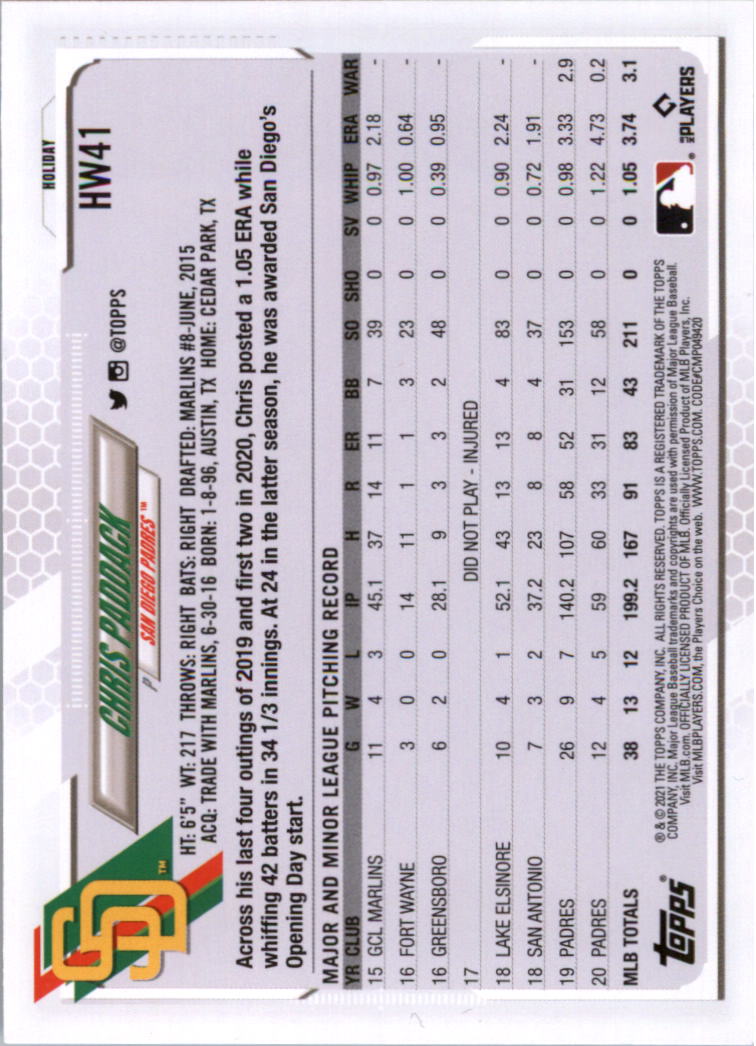 2021 Topps Walmart Holiday Baseball Card Pick (Base)