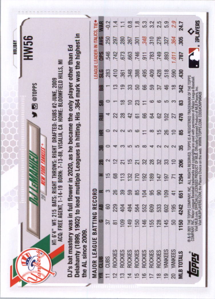 2021 Topps Walmart Holiday Baseball Card Pick (Base)