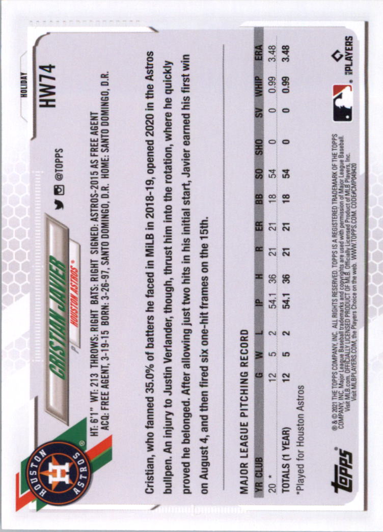 2021 Topps Walmart Holiday Baseball Card Pick (Base)