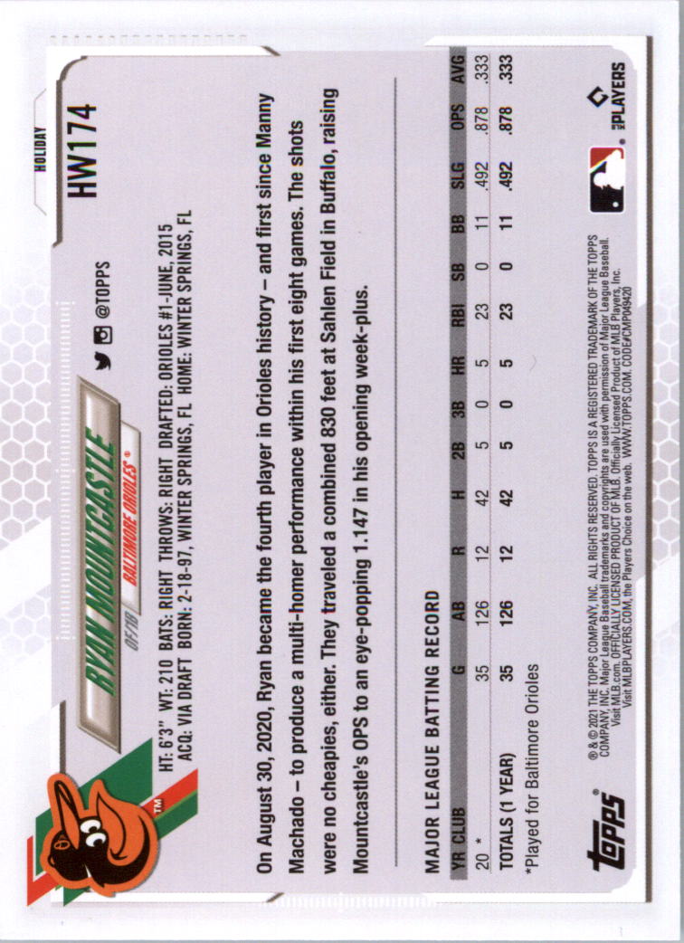 2021 Topps Walmart Holiday Baseball Card Pick (Base)