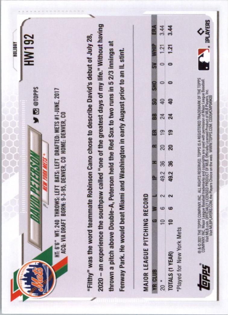 2021 Topps Walmart Holiday Baseball Card Pick (Base)