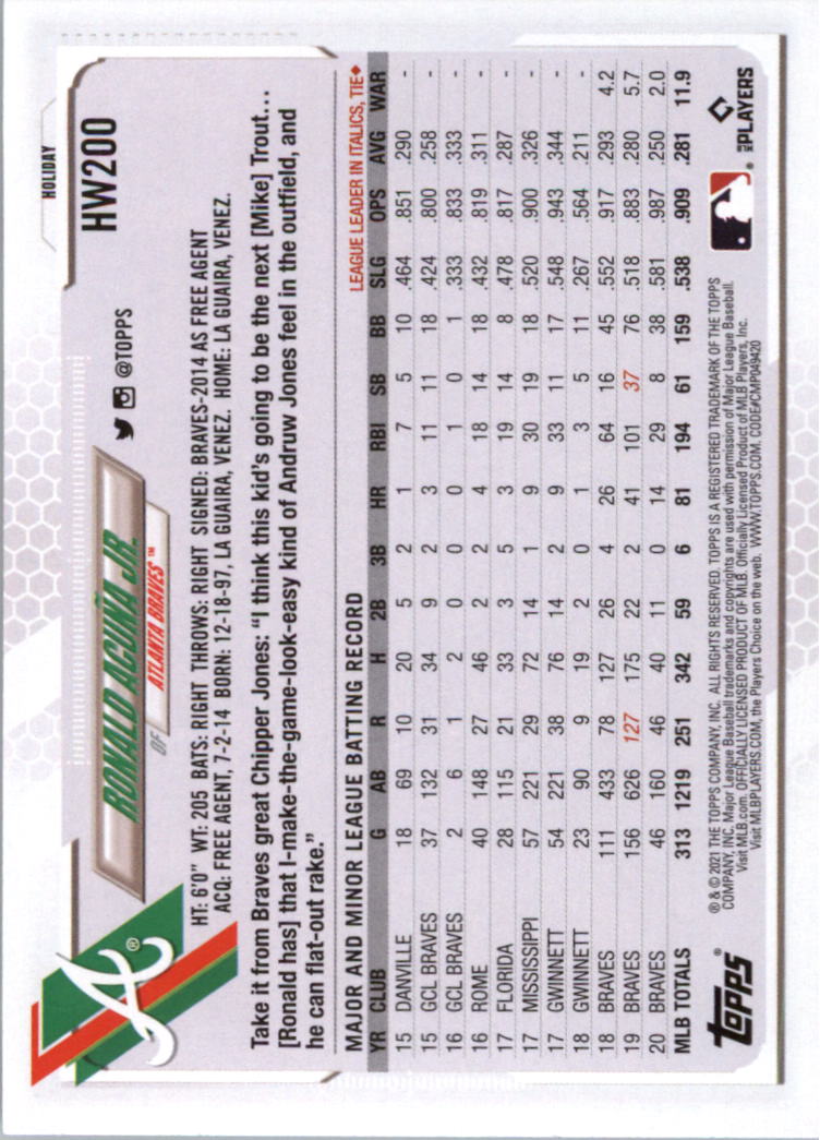 2021 Topps Walmart Holiday Baseball Card Pick (Base)