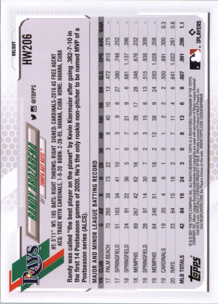 2021 Topps Walmart Holiday Baseball Card Pick (Base)