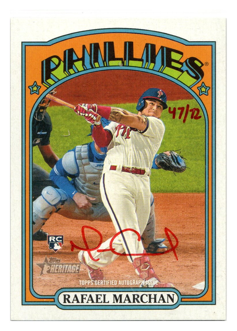 2021 Topps Heritage Real One Autographs Red Ink #ROARM Rafael Marchan HN