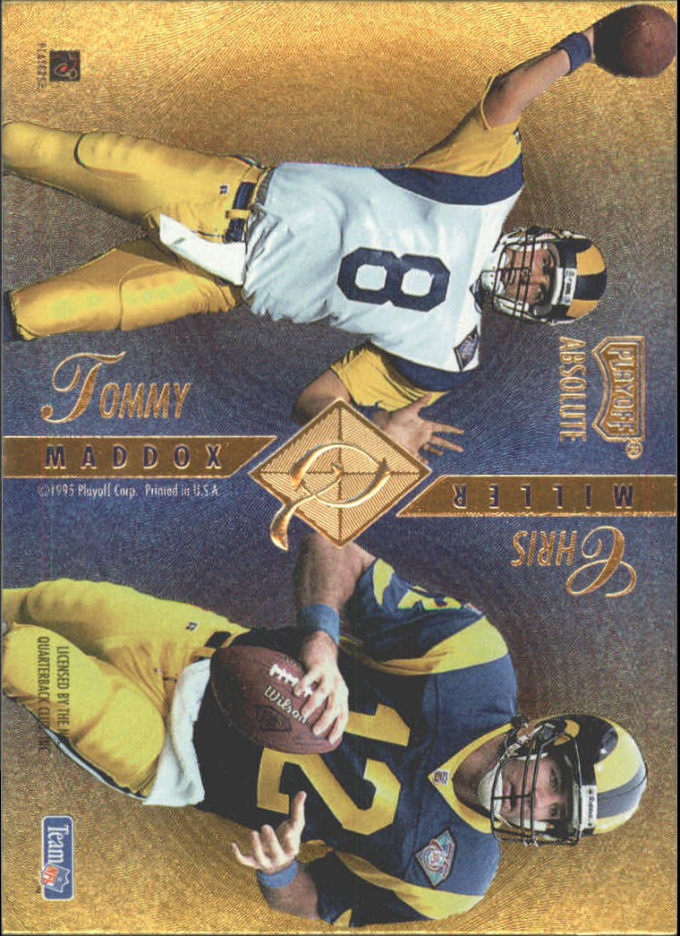 1995 Absolute Quad Series #Q39 Tommy Maddox/Chris Miller/Johnny Bailey/Isaac Bruce back image