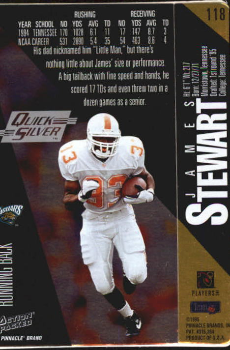 1995 Action Packed Quick Silver #118 James O. Stewart back image