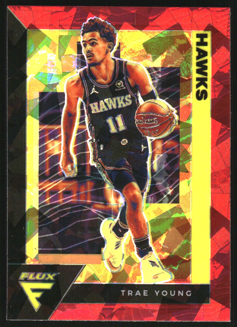 2020-21 Panini Flux Red Cracked Ice #1 Trae Young