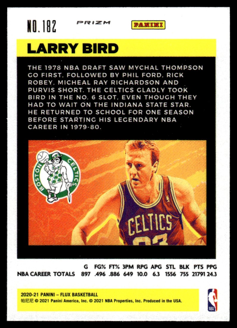 2020-21 Panini Flux Silver #182 Larry Bird