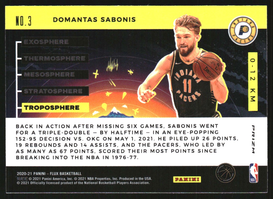 2020-21 Panini Flux Troposphere #3 Domantas Sabonis