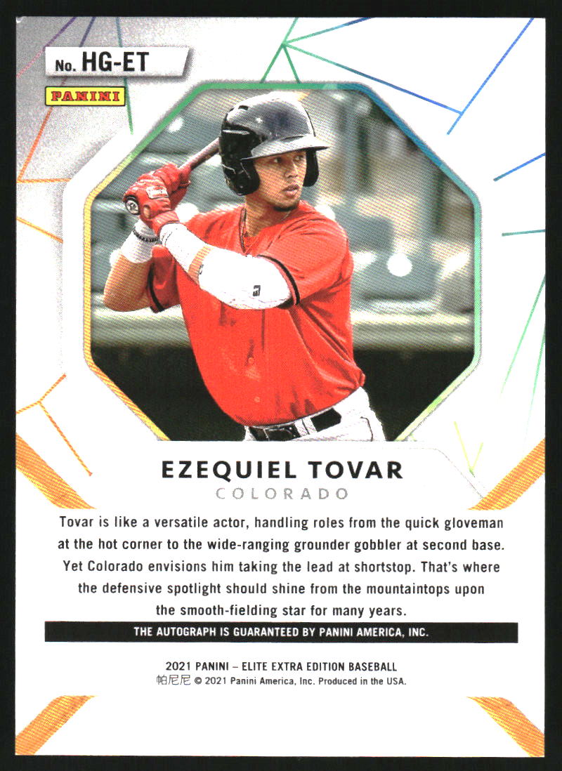 2021 Elite Extra Edition Hidden Gems Autographs Black #48 Ezequiel Tovar