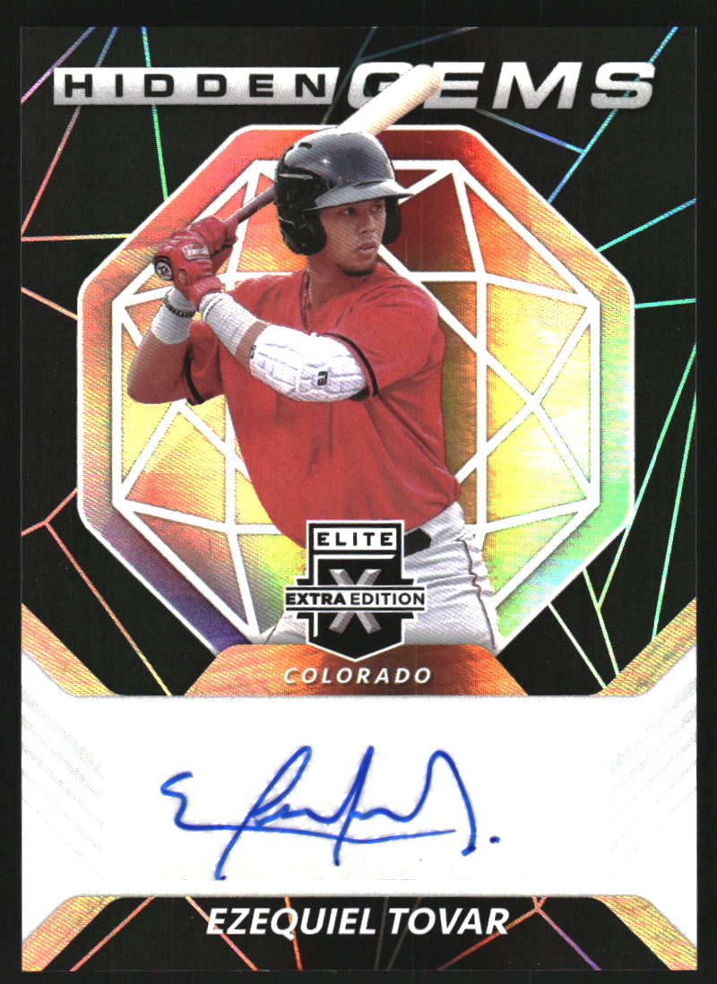 2021 Elite Extra Edition Hidden Gems Autographs Black #48 Ezequiel Tovar