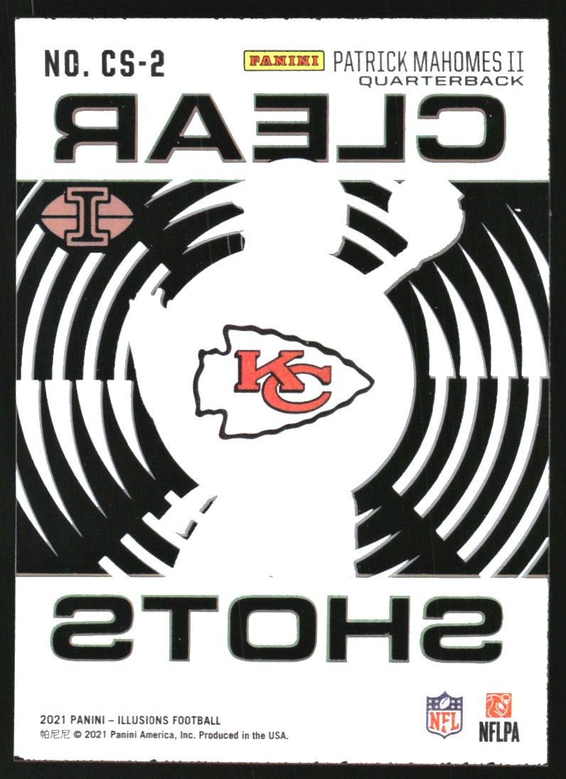 2021 Panini Illusions Clear Shots Emerald #2 Patrick Mahomes II