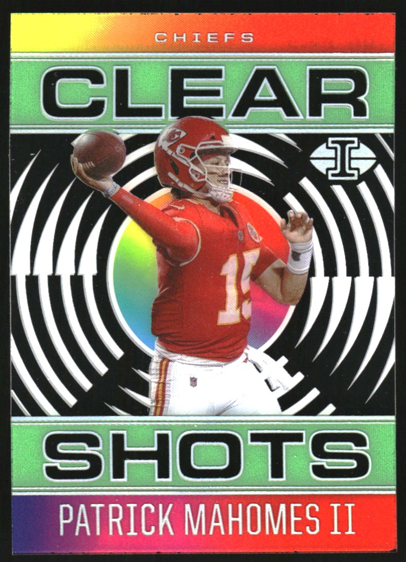 2021 Panini Illusions Clear Shots Emerald #2 Patrick Mahomes II
