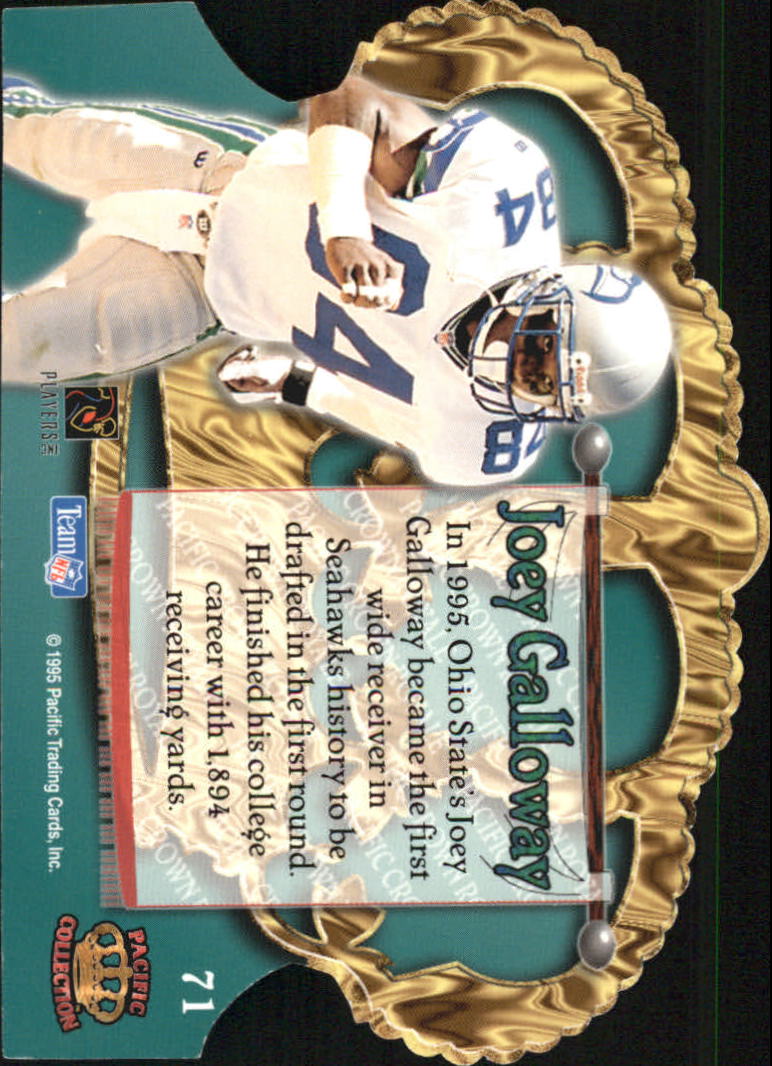 1995 Crown Royale #71 Joey Galloway RC back image