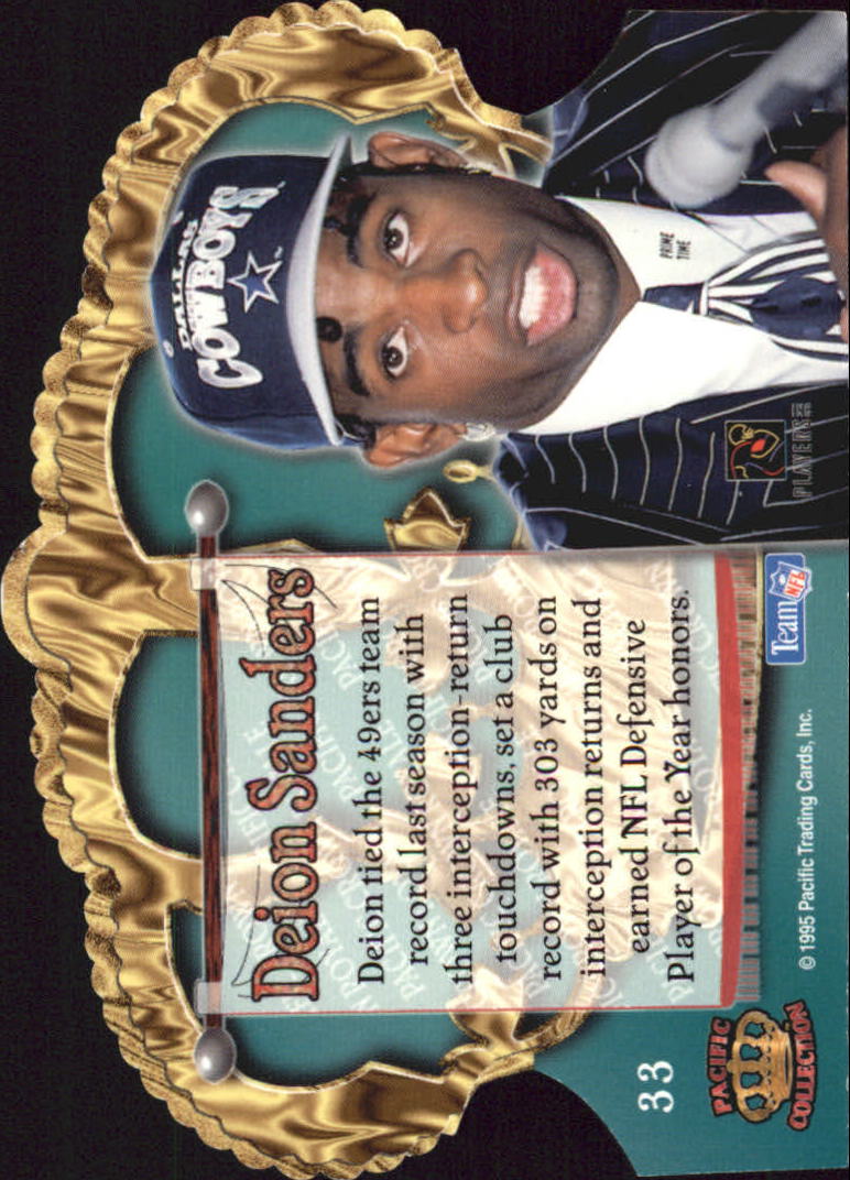 1995 Crown Royale Blue Holofoil #33 Deion Sanders back image