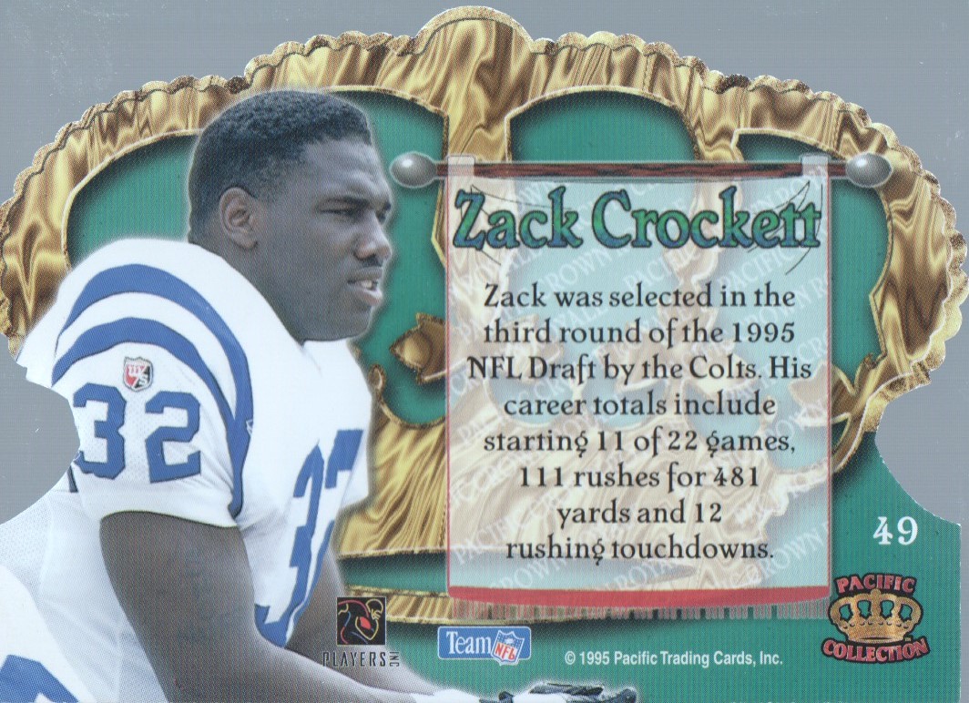 1995 Crown Royale Copper #49 Zack Crockett back image