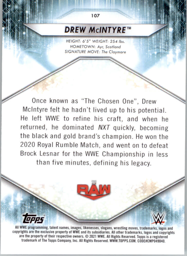 2021 Topps WWE Wrestling "Main Set" Cards #1 to #200 - Picture 215 of 401