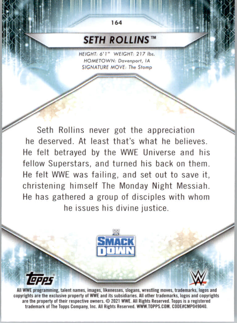 2021 Topps WWE Wrestling "Main Set" Cards #1 to #200 - Picture 329 of 401