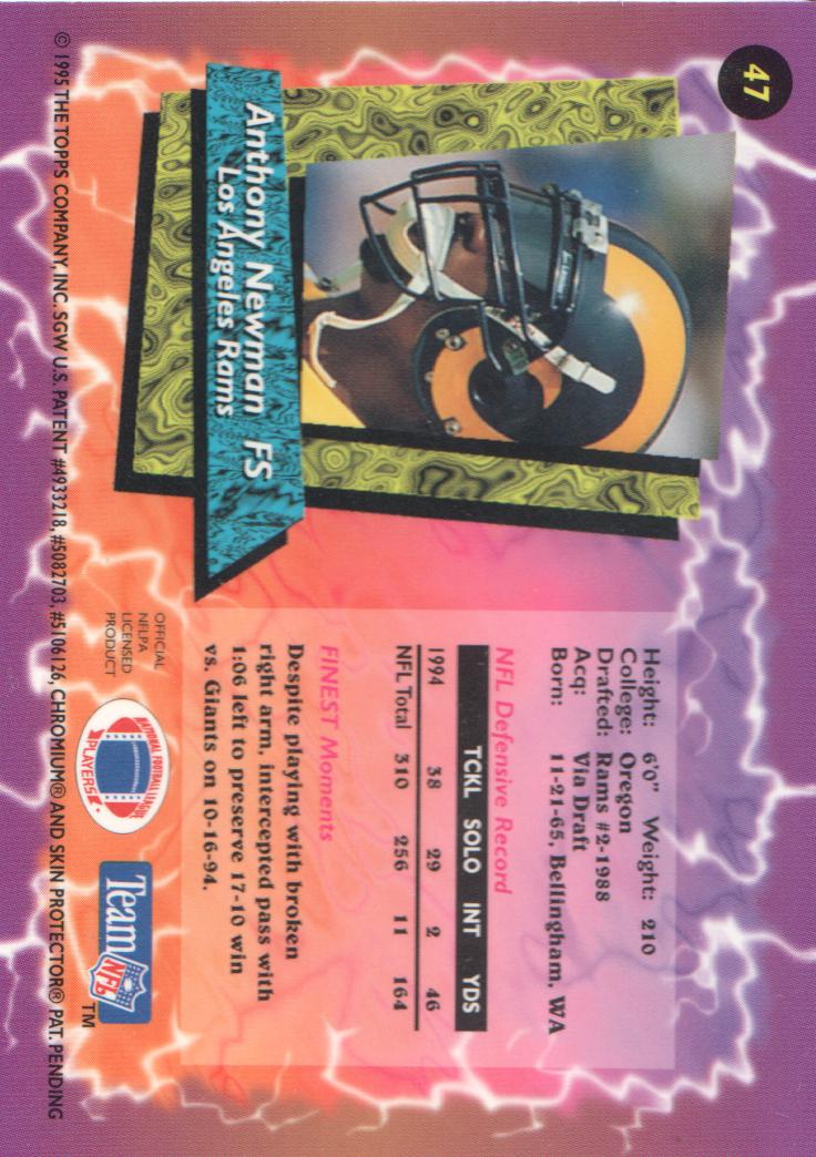 1995 Finest Refractors #47 Anthony Newman back image