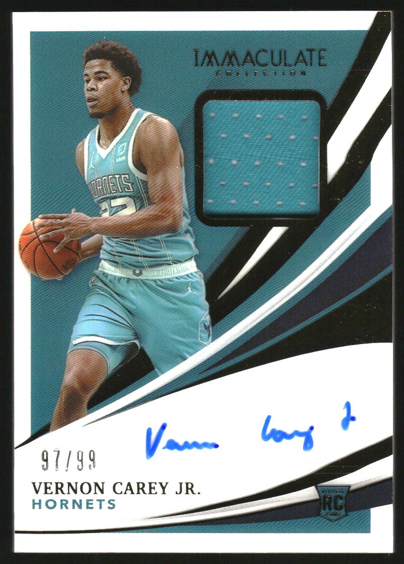 2020-21 Immaculate Collection #139 Vernon Carey Jr. JSY AU RC
